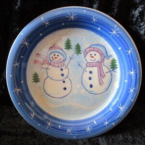 Vintage Alco Industries Inc Holiday 10.25" Snowman Christmas Plate